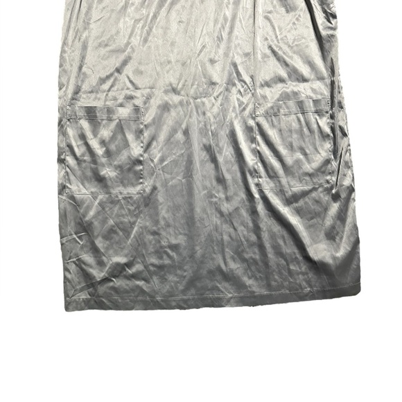 Universal Standard Glossy Gray Alexandrina Satin Pocket Dress Medium - Picture 5 of 8